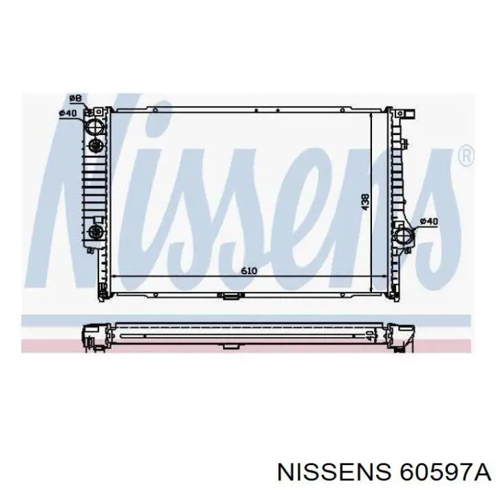 Купить 60597A Nissens Радиатор водяной