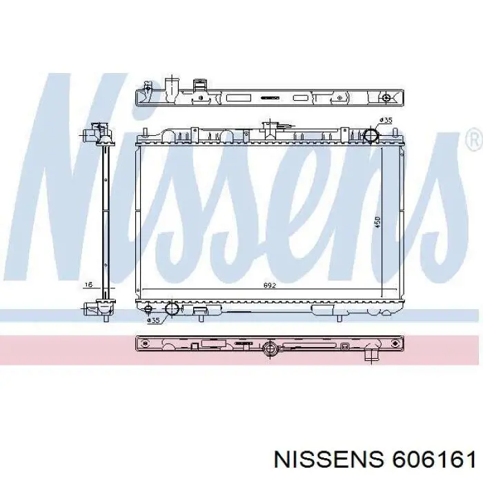 606161 Nissens Радиатор основной