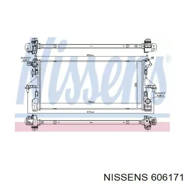 606171 Nissens radiador de esfriamento de motor