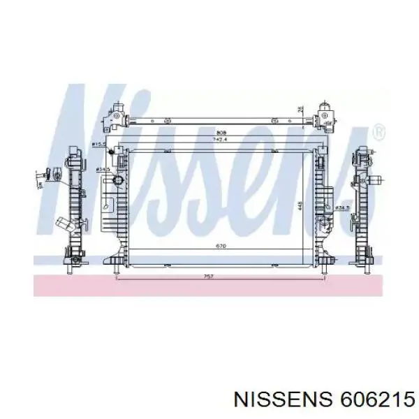 606215 Nissens radiador de esfriamento de motor