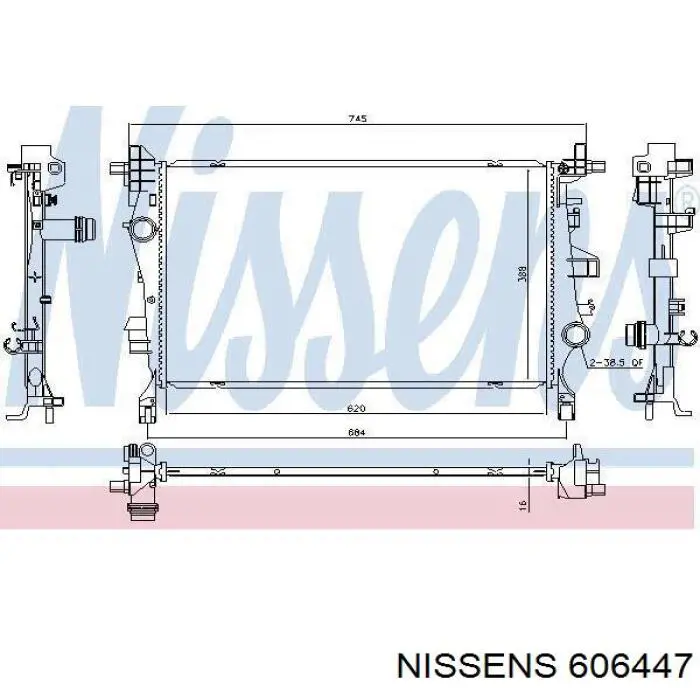 606447 Nissens radiador de esfriamento de motor