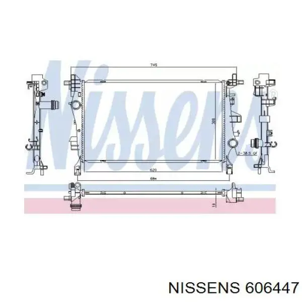 Radiador refrigeración del motor 606447 Nissens