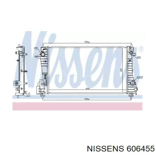 606455 Nissens radiador de esfriamento de motor