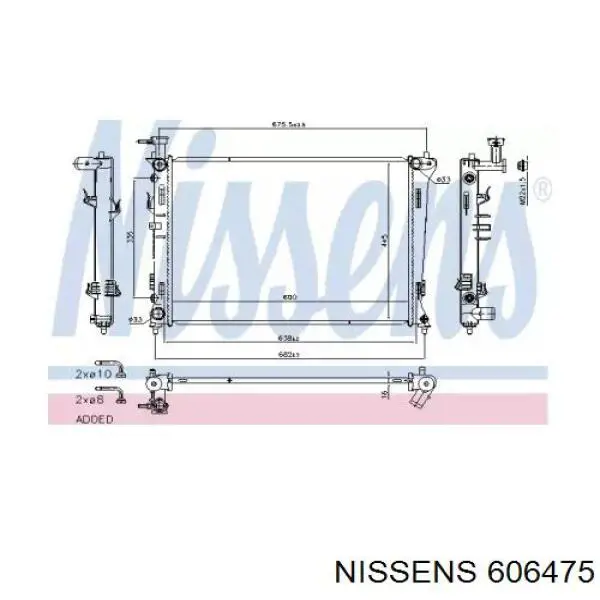 606475 Nissens radiador de esfriamento de motor