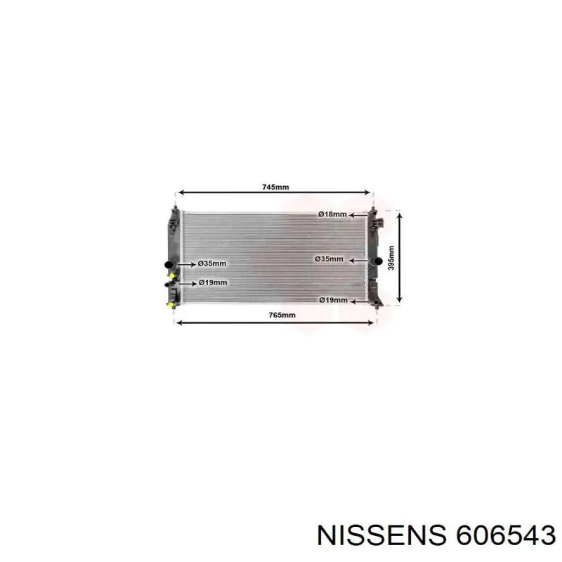 Radiador refrigeración del motor 606543 Nissens