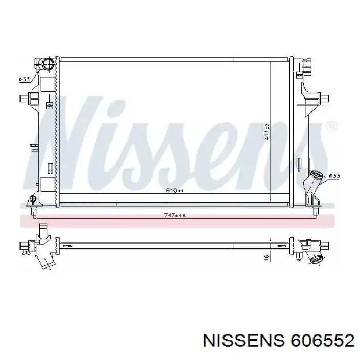 606552 Nissens radiador de esfriamento de motor