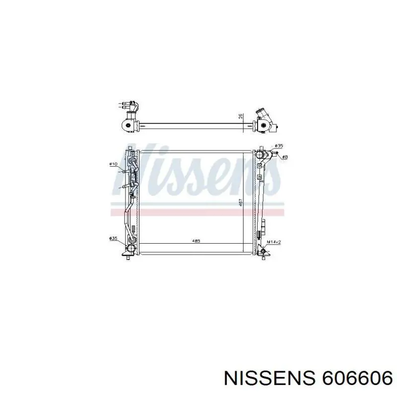 606606 Nissens radiador de esfriamento de motor