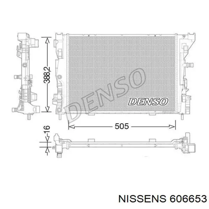 Radiador refrigeración del motor 606653 Nissens