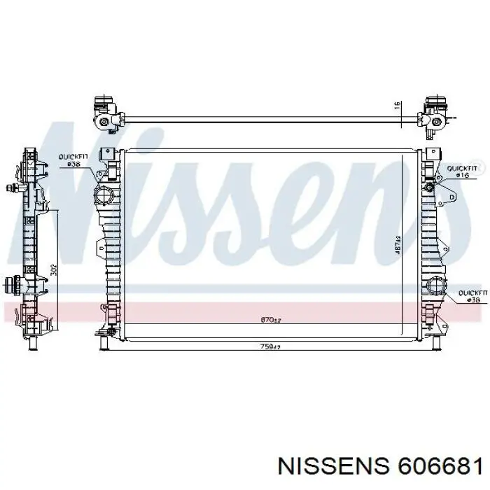 606681 Nissens radiador de esfriamento de motor