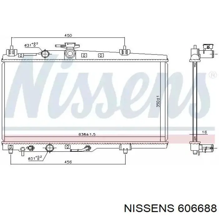 606688 Nissens radiador de esfriamento de motor