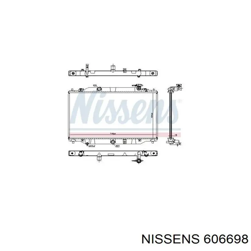 Radiador refrigeración del motor 606698 Nissens