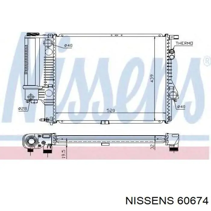 60674 Nissens Радиатор основной