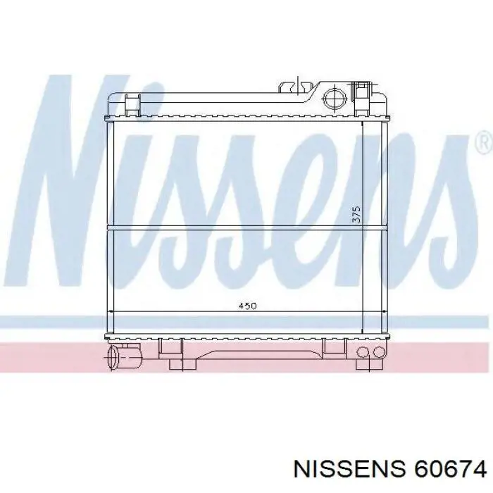 Радиатор охлаждения двигателя Nissens 60674 цена, от 174.66 USD