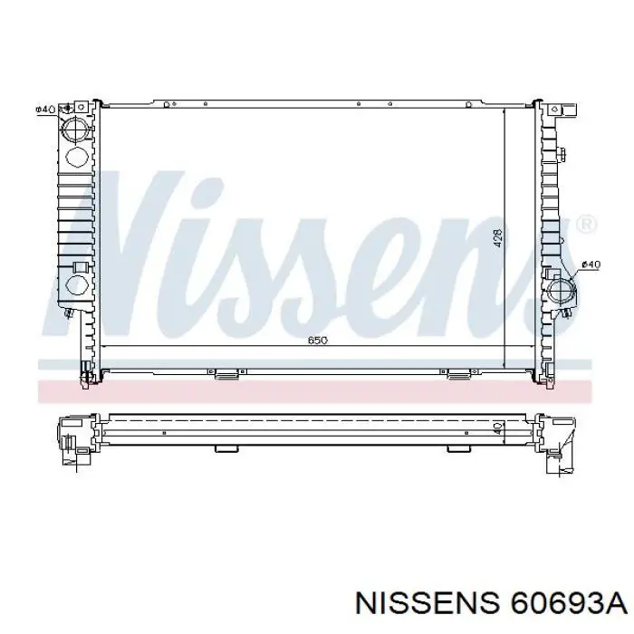 Radiador refrigeración del motor 60693A Nissens