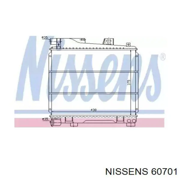 Радиатор охлаждения двигателя Nissens 60701 цена, от 191.34 USD