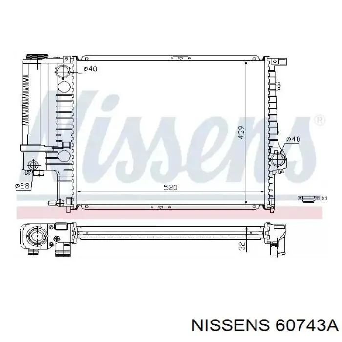 Радиатор 60743A Nissens