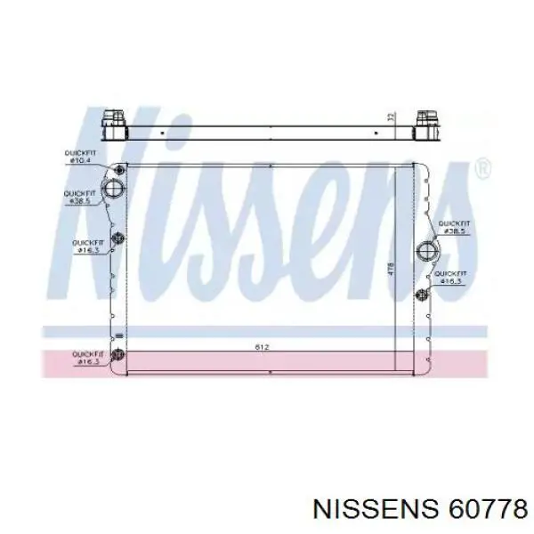 60778 Nissens radiador de esfriamento de motor