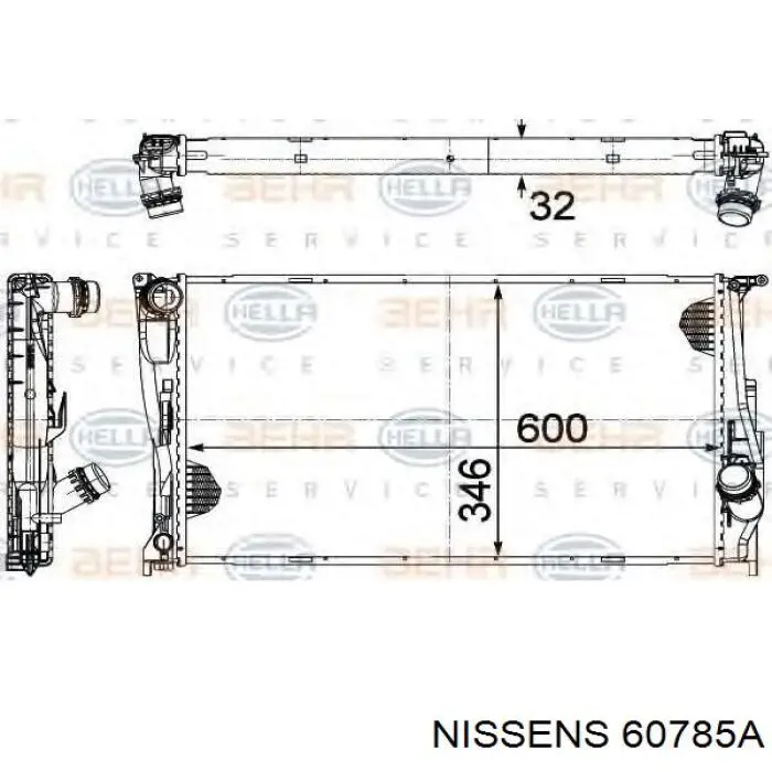 Радиатор охлаждения двигателя Nissens 60785A цена, от 115.06 USD