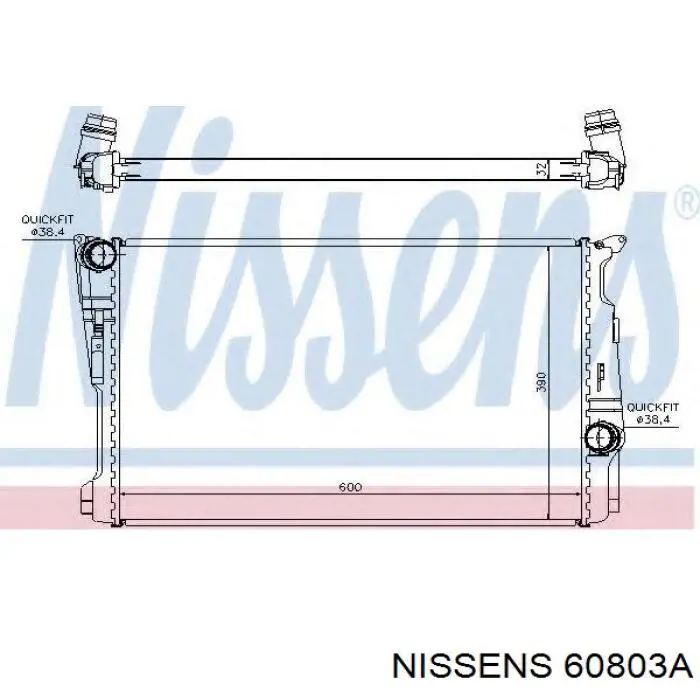 Радиатор охлаждения двигателя Nissens 60803A цена, от 129.77 USD