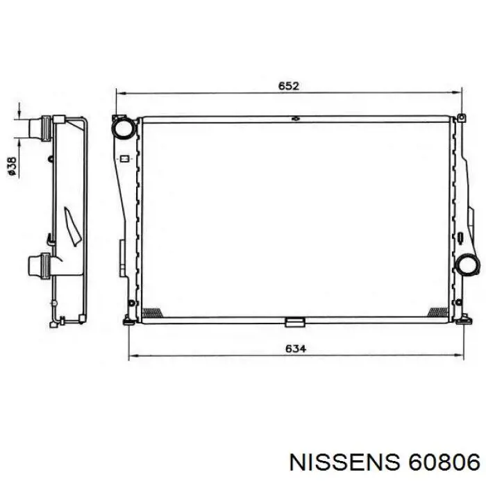 Radiador refrigeración del motor 60806 Nissens