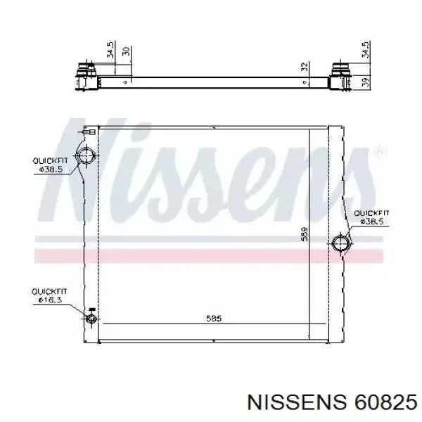 60825 Nissens radiador de esfriamento de motor