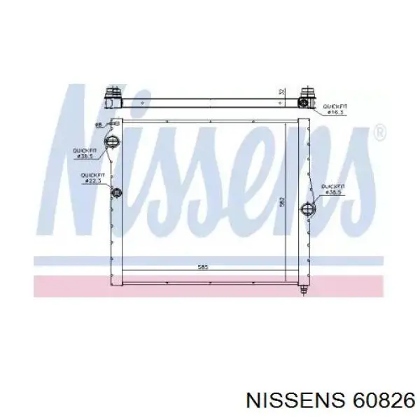 60826 Nissens radiador de esfriamento de motor