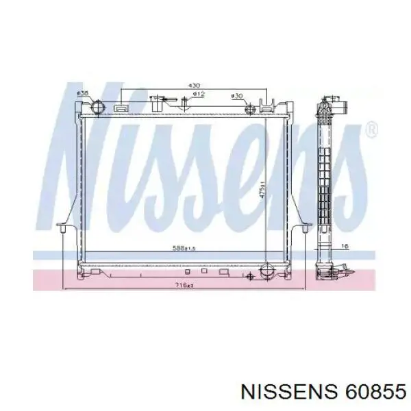Радиатор охлаждения двигателя Nissens 60855 цена, от 122.09 USD