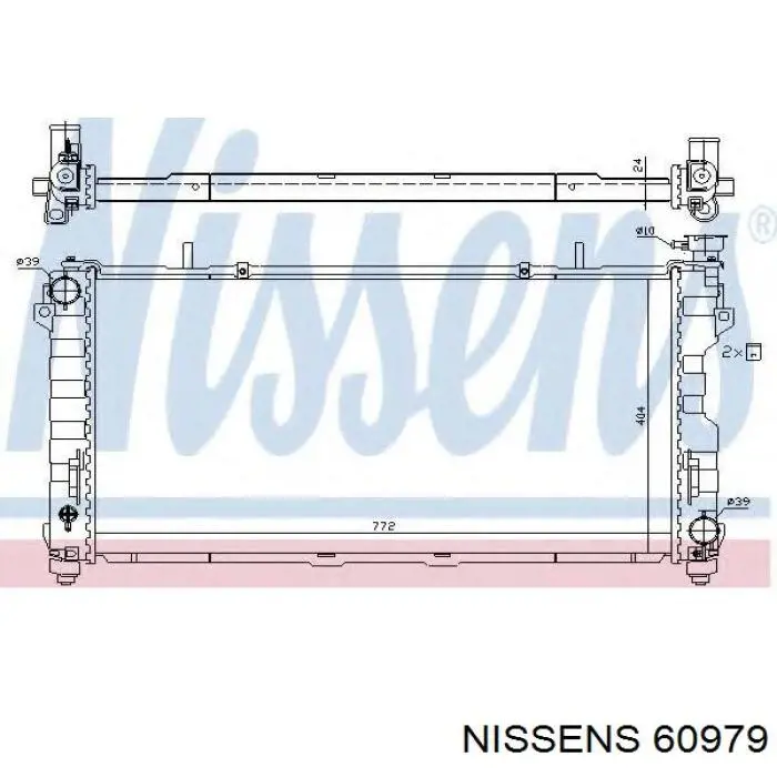 Радиатор охлаждения двигателя Nissens 60979 цена, от 189.92 USD