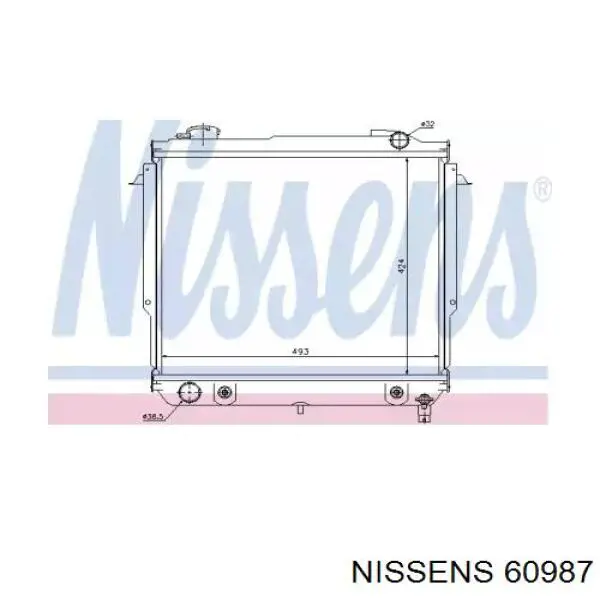 Купить 60987 Nissens Радиатор водяной