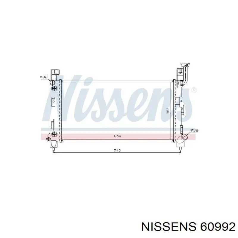 Радиатор 60992 Nissens