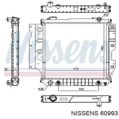 60993 Nissens Радиатор основной