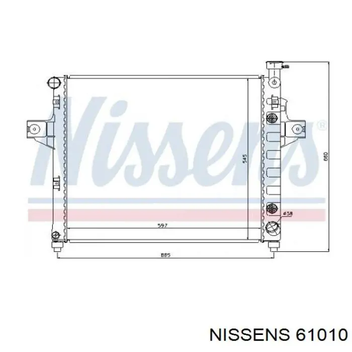 Купить 61010 Nissens Радиатор водяной