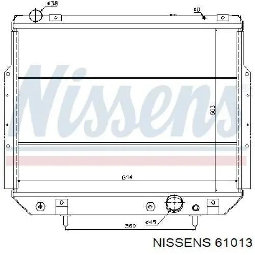 Radiador refrigeración del motor 61013 Nissens