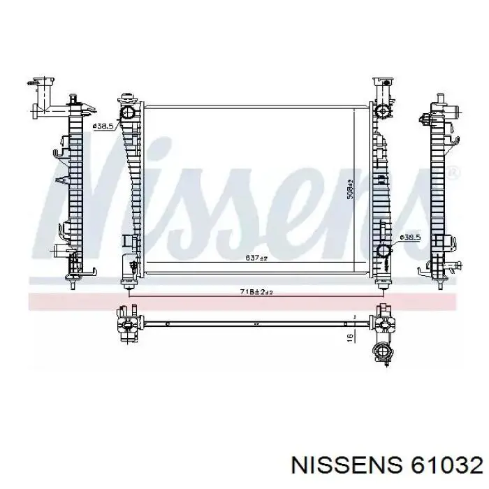 61032 Nissens radiador de esfriamento de motor