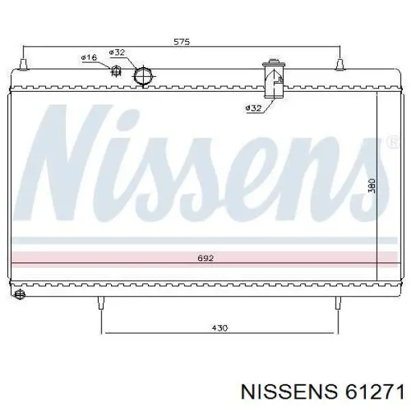 Radiador refrigeración del motor 61271 Nissens