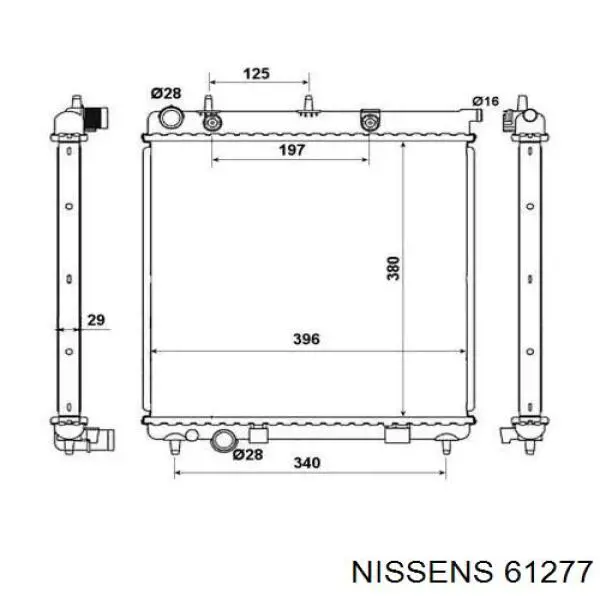 Радиатор охлаждения двигателя Nissens 61277 цена, от 51.91 USD