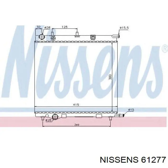 Купить 61277 Nissens Радиатор водяной