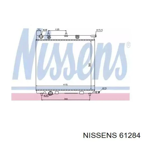 Купить 61284 Nissens Радиатор водяной