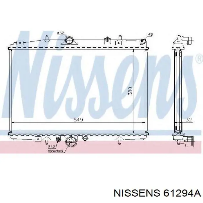Купить 61294A Nissens Радиатор водяной