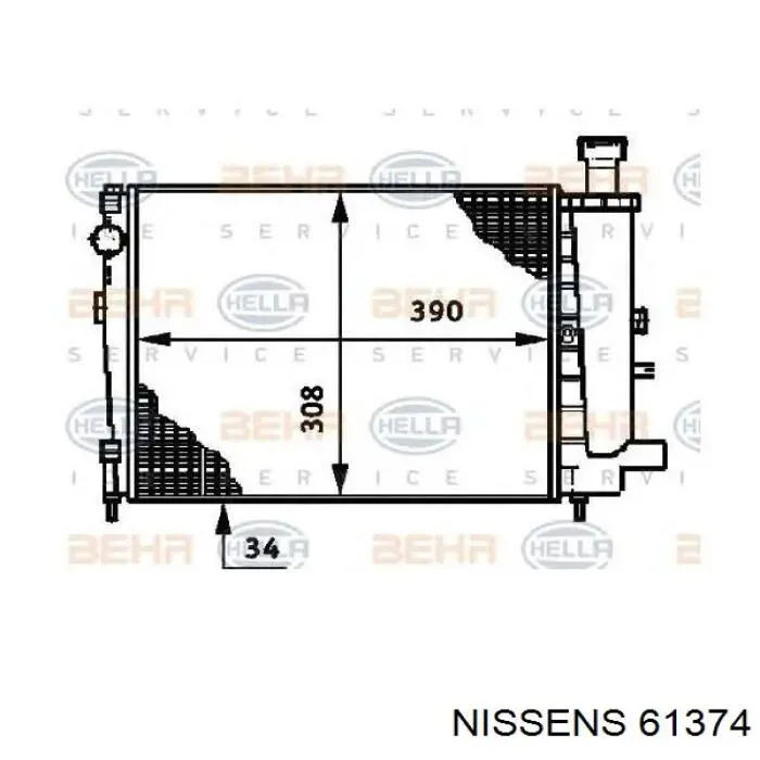 Радиатор 61374 Nissens