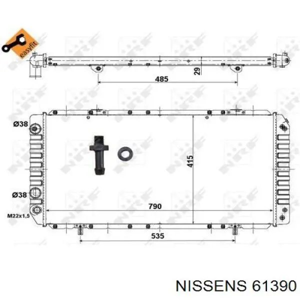 Купить 61390 Nissens Радиатор водяной