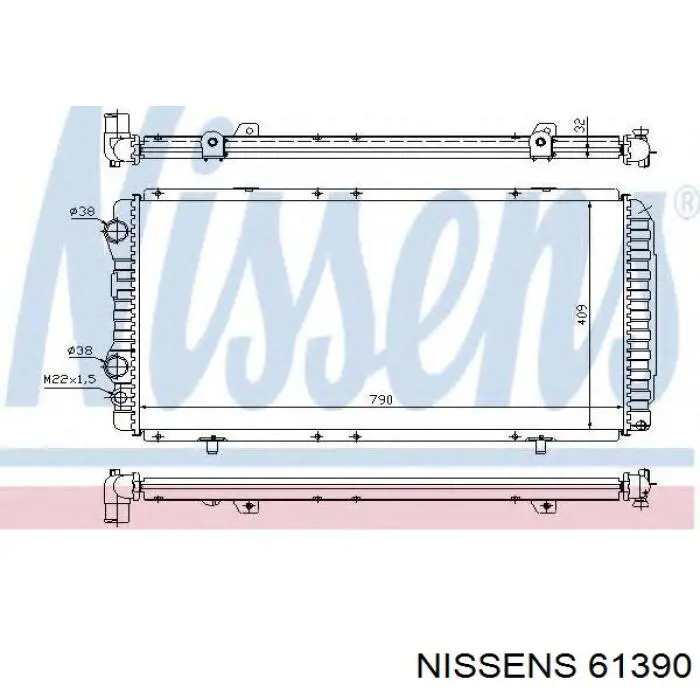 Радиатор охлаждения двигателя Nissens 61390 цена, от 91.99 USD