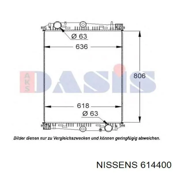 Радиатор охлаждения Nissens 614400