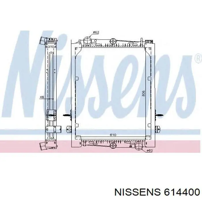 Radiador refrigeración del motor 614400 Nissens