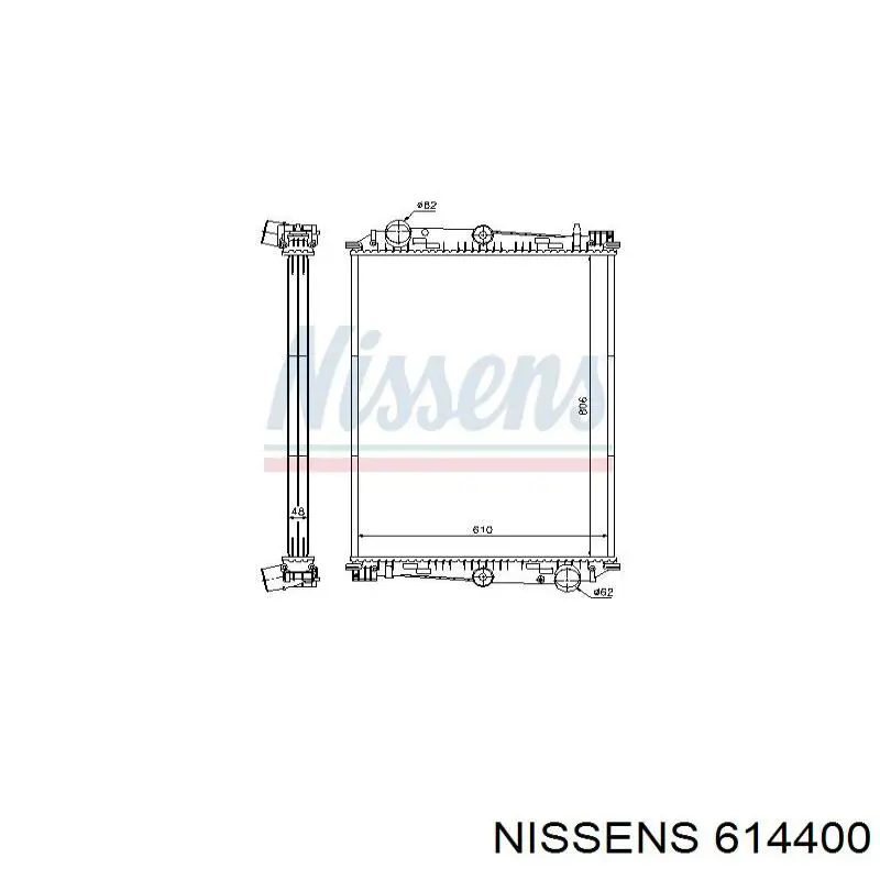 Радиатор охлаждения двигателя Nissens 614400 цена, от 409.70 USD