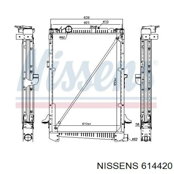 Радиатор охлаждения двигателя Nissens 614420 цена, от 361.11 USD
