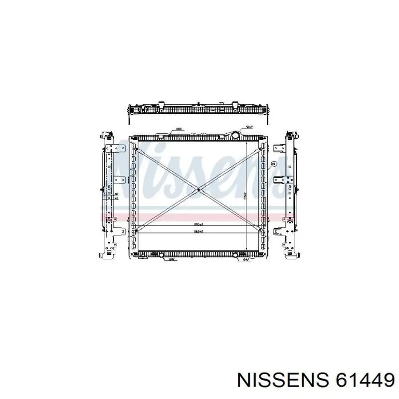 Radiador refrigeración del motor 61449 Nissens