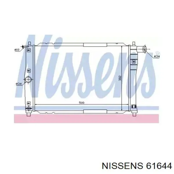 Радиатор охлаждения двигателя Nissens 61644 цена, от 58.34 USD
