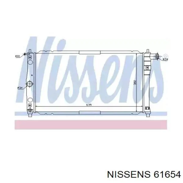 Радіатор охолодження двигуна 61654 Nissens