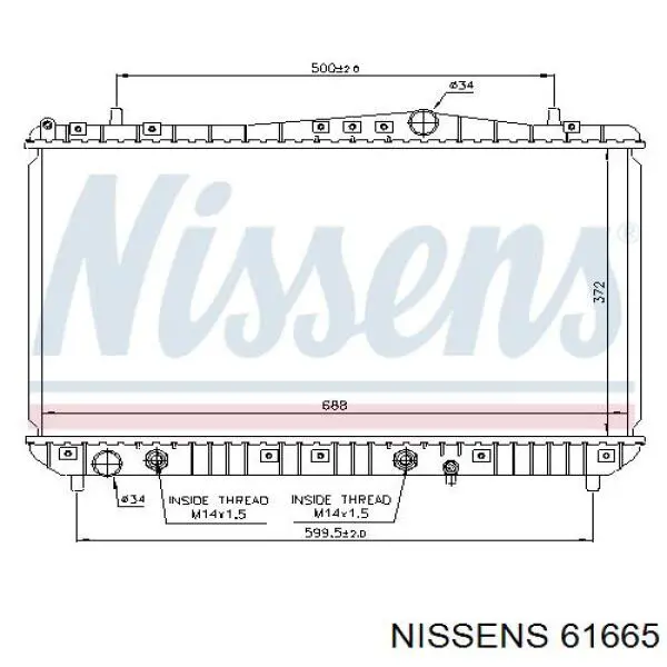 Радиатор охлаждения двигателя Nissens 61665 цена, от 123.14 USD